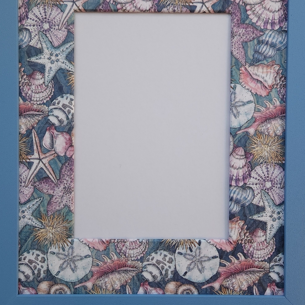 Seaside Picture Frame + Mat Combo | Coastal, Beach, Nautical Decor | Seashells